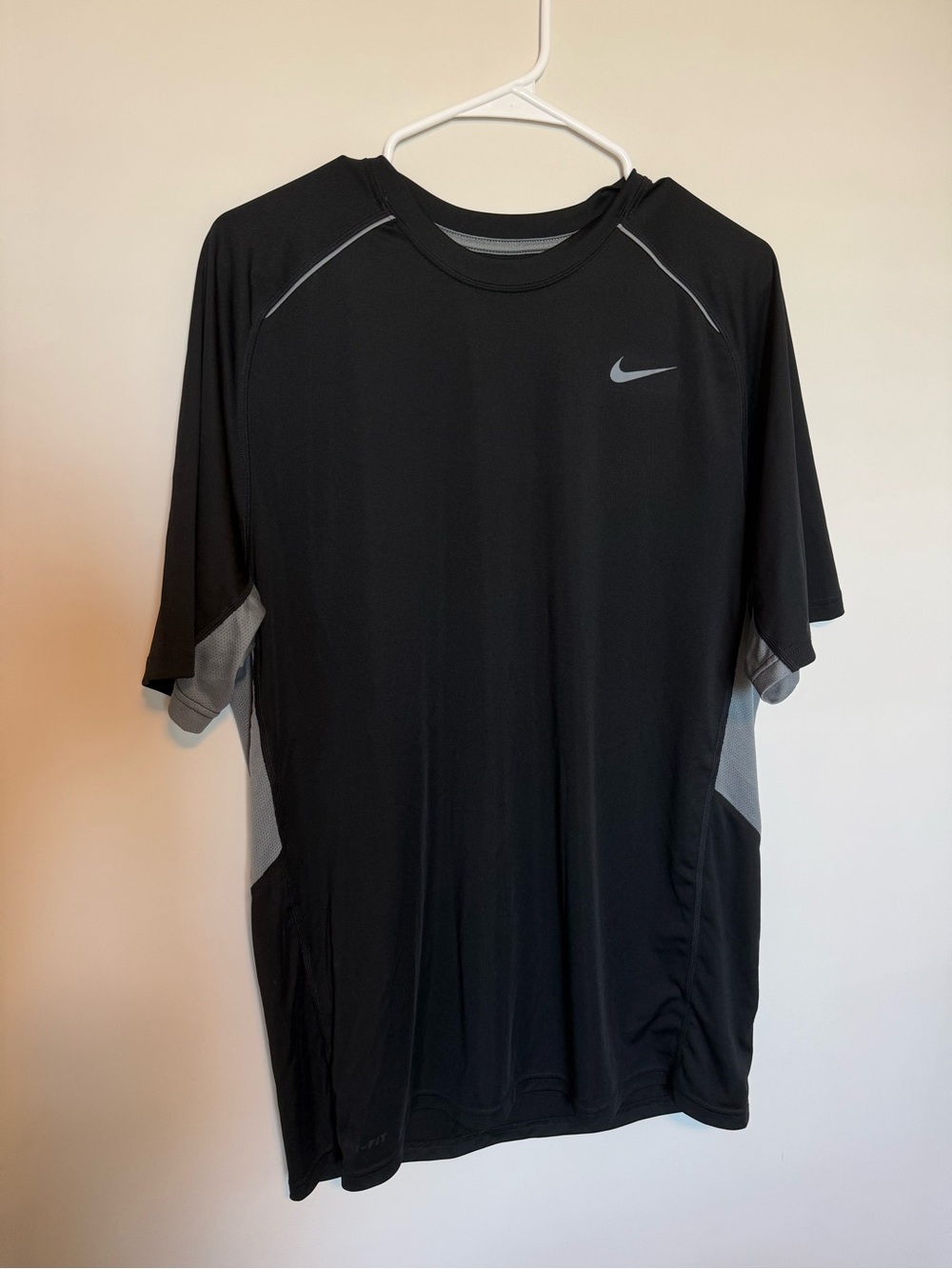 Nike Short-Sleeve Black Performance Tee with Gray Accents